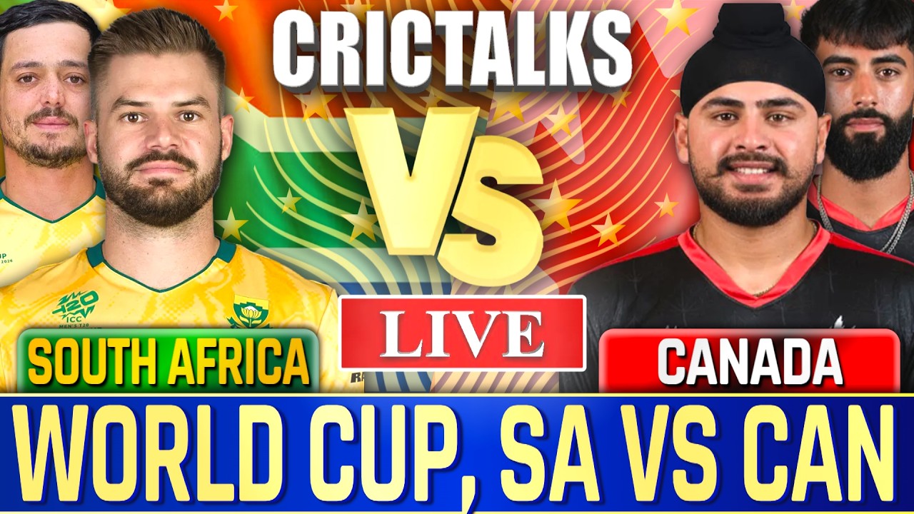 🔴 Cricket Live: SA vs CAN, World Cup, Live Cricket Scores, Commentary, 2nd Innings, Live Match