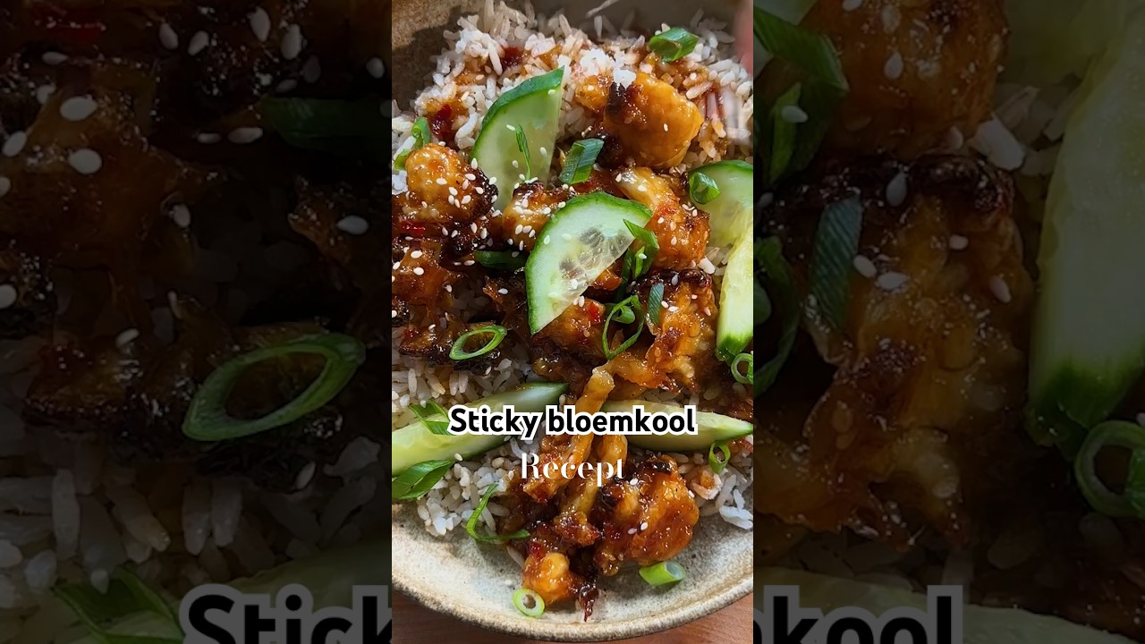 Sticky bloemkool met rijst recept. Gezond en snel recept #recipe #recept #food #healthy