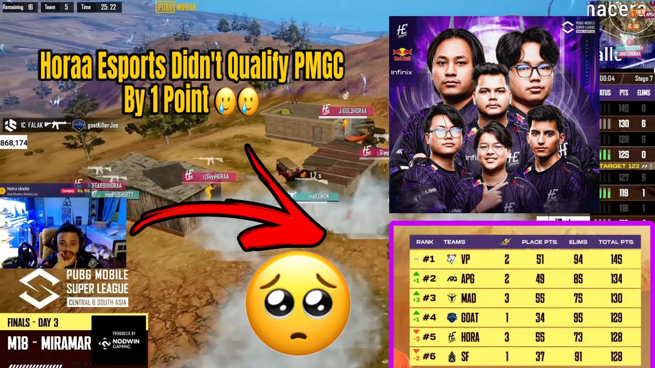 Horaa Esports Didn't Qualify PMGC By 1 Point 🥲🥲 #cr7horaa #horaa #anshyt #pmgc 