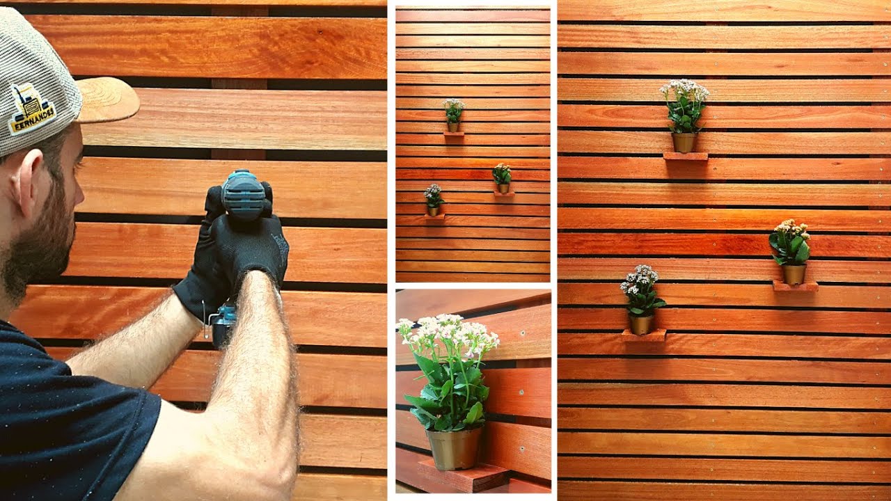 Como Fazer um Deck de Madeira na Parede - Transformação de Jardim de Inverno com Painel Vertical.