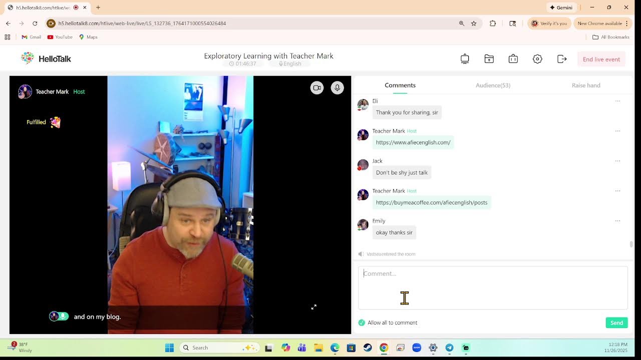 Exploratory Learning with Teacher Mark 11-26-25