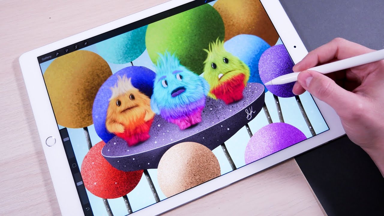 Drawing Fluffy Monsters on iPad Pro + Procreate |  Kawaii Doodles