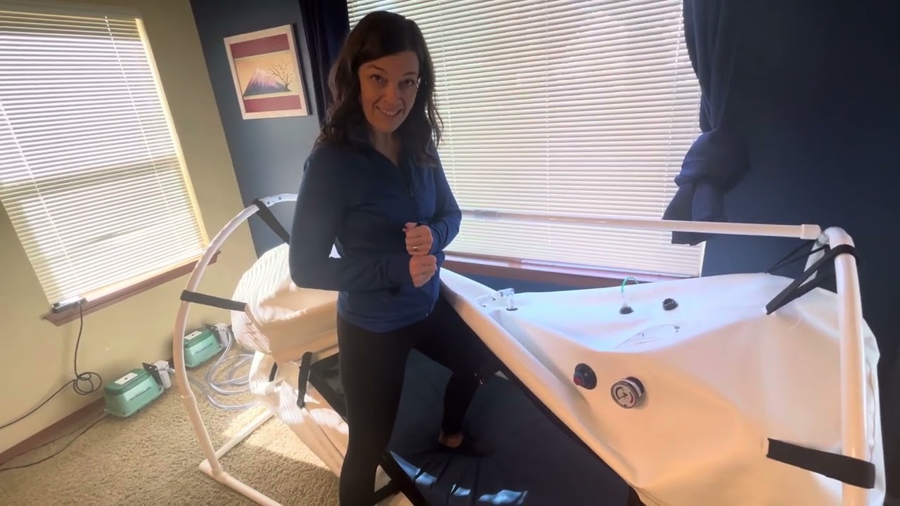 Self-treating in a hyperbaric chamber.