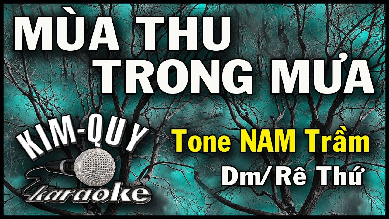 MÙA THU TRONG MƯA - KARAOKE - Tone NAM Trầm ( Dm/Rê Thứ )