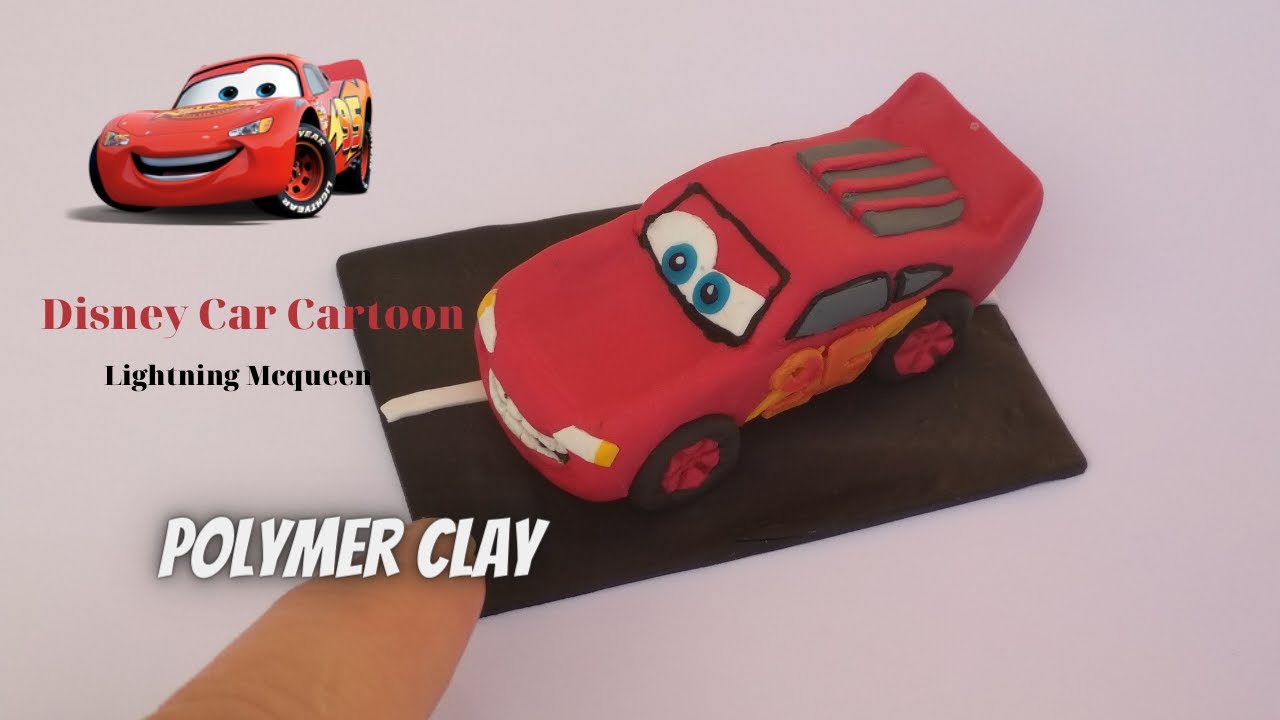 Polymer clay Disney Car Cartoon | Lightning Mcqueen Car | Clay art - Vicky25Crafts