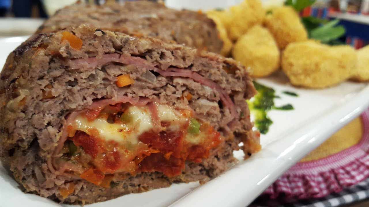 Pan de carne relleno con papanesas