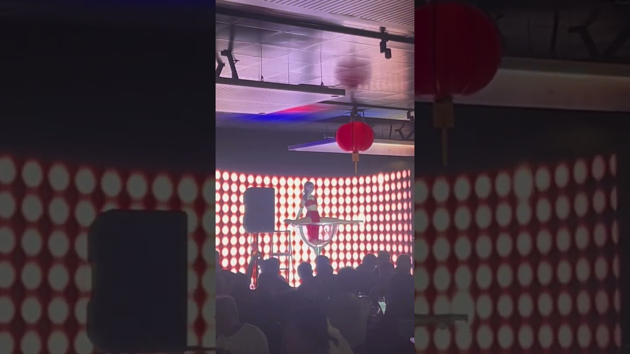 Martini glass performance with confetti