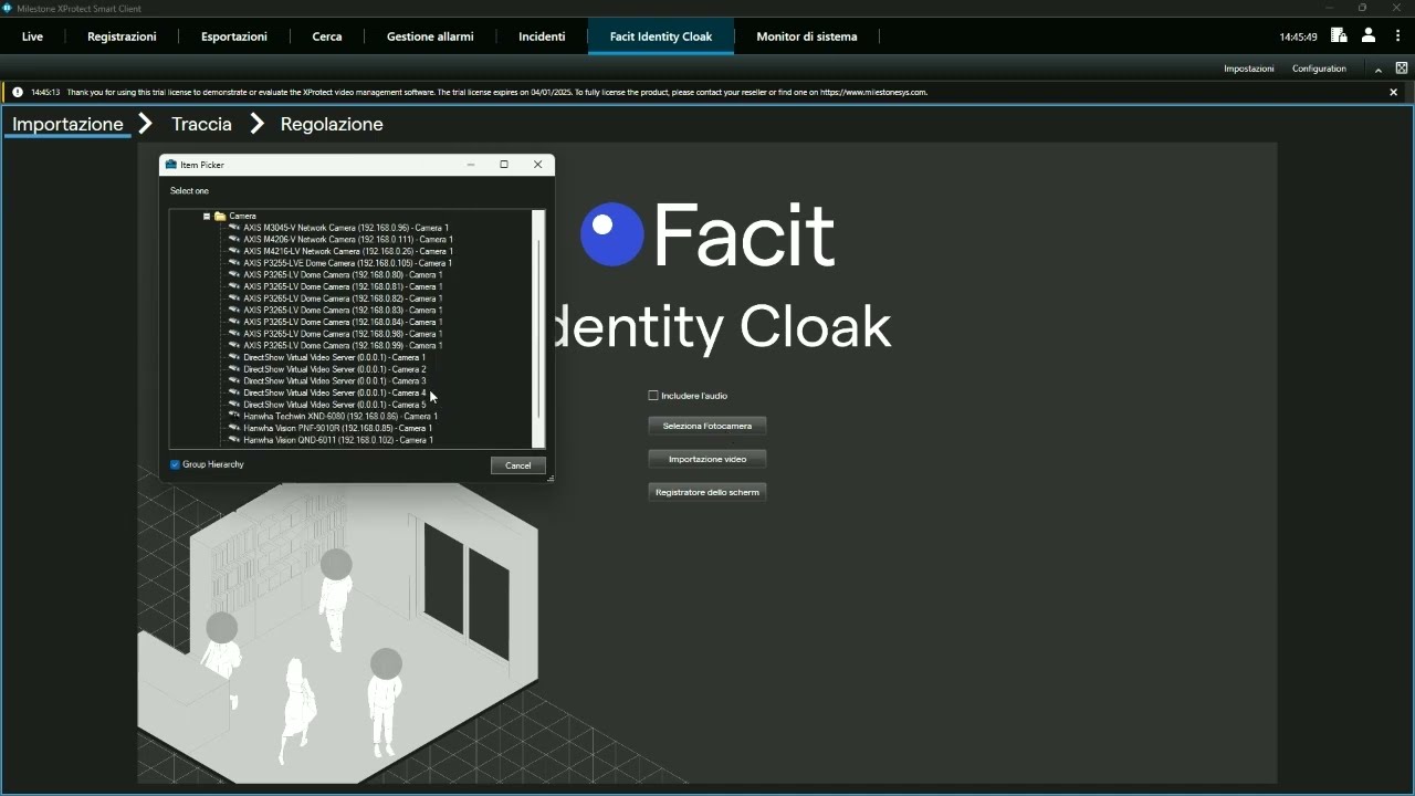 Redazione video automatizzata per Milestone XProtect con Facit