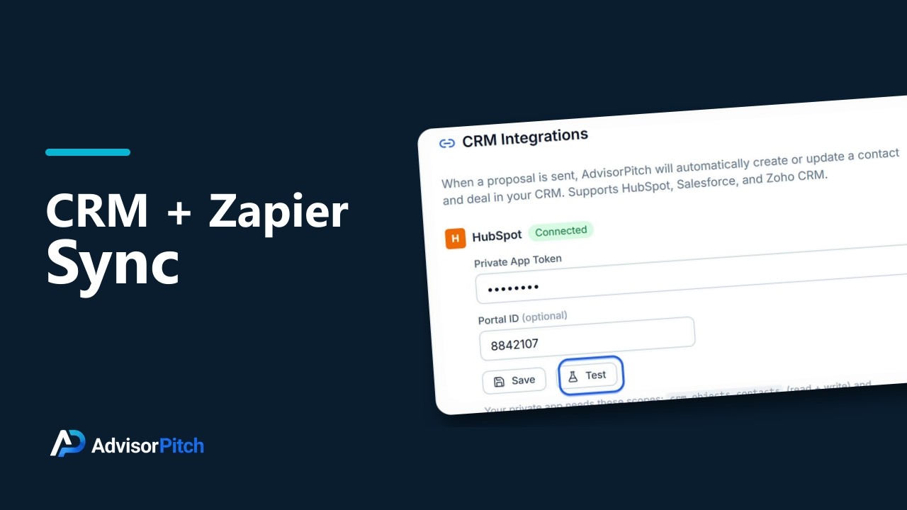 Auto-Sync Proposals to HubSpot, Salesforce & Zoho &mdash; AdvisorPitch CRM Integration