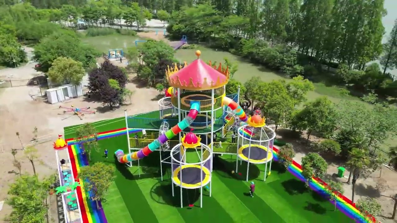 3 Exploring a Jungle Themed Playground Nets, Bridges & Slides