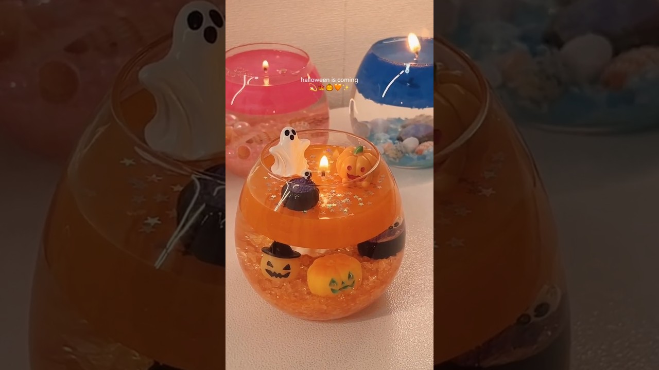 Make Halloween candles with me #fall #Halloween #diy #diycandle #grwm