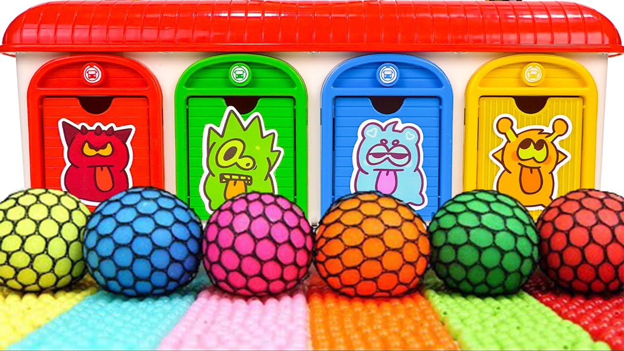 Oddly Satisfying Garage | Making 6 Slime Balls Net 4 Doors Magic Garage Transformation Mixing ASMR