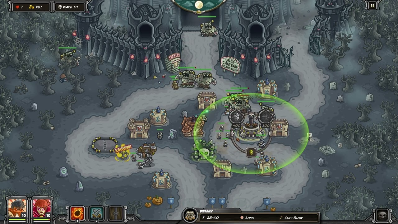 Fast and Easy: Kingdom Rush Frontiers - Dusk Chateau【Veteran】Iron Challenge