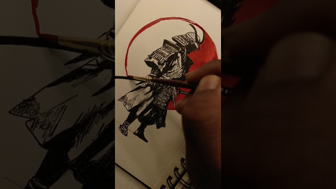 Samurai Drawing🥷🏻|| Japanese samurai🎴||#shorts #samurai #youtubeshorts #viralshorts #art