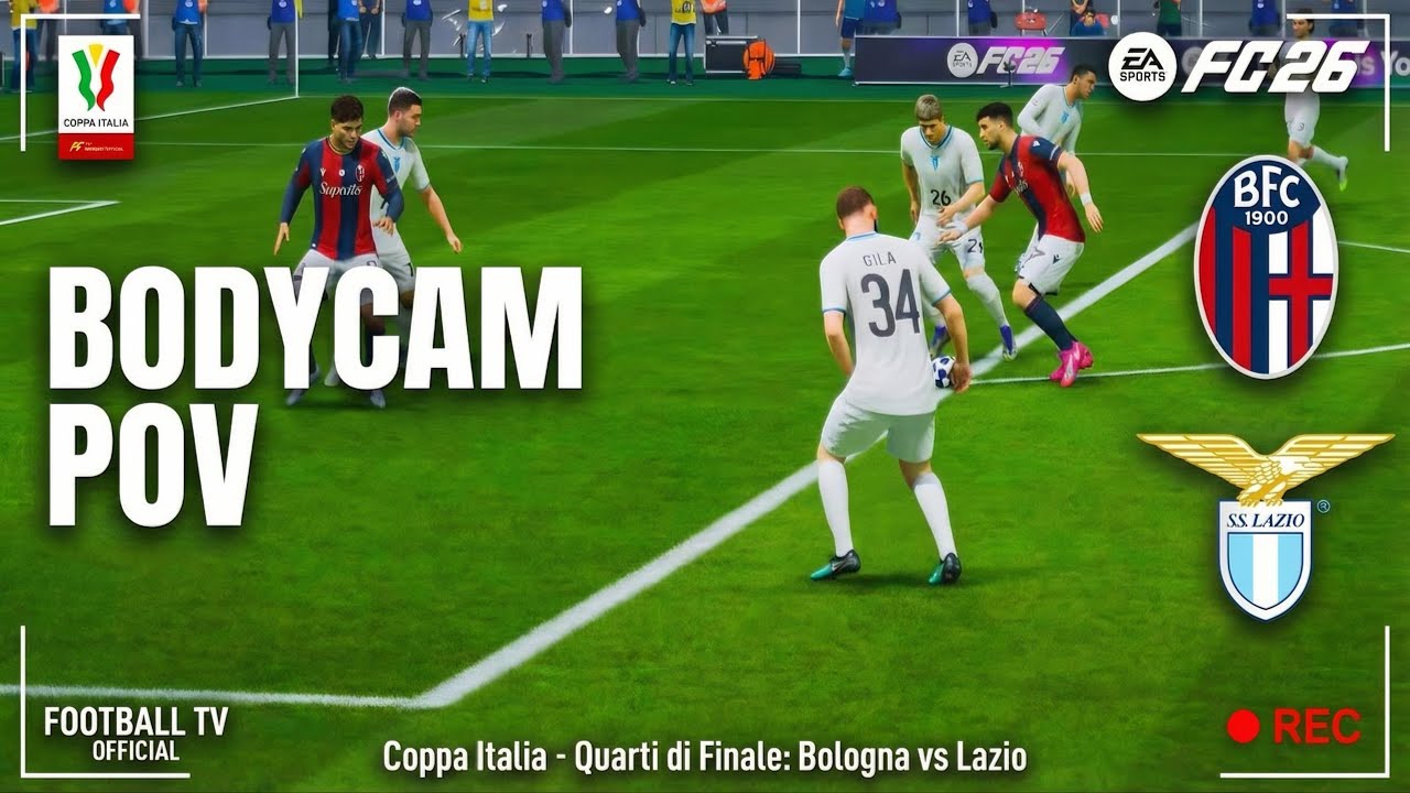 FC 26 Bodycam: Bologna vs Lazio | Coppa Italia Quarter Finals | Ultra Realistic Gameplay (No HUD) 4K