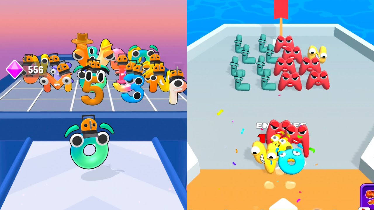 ALPHABET EPIC RUSH VS ALPHABET RUN LETTER GO - Merge Battles PlayGame - iOS, Android Part 2