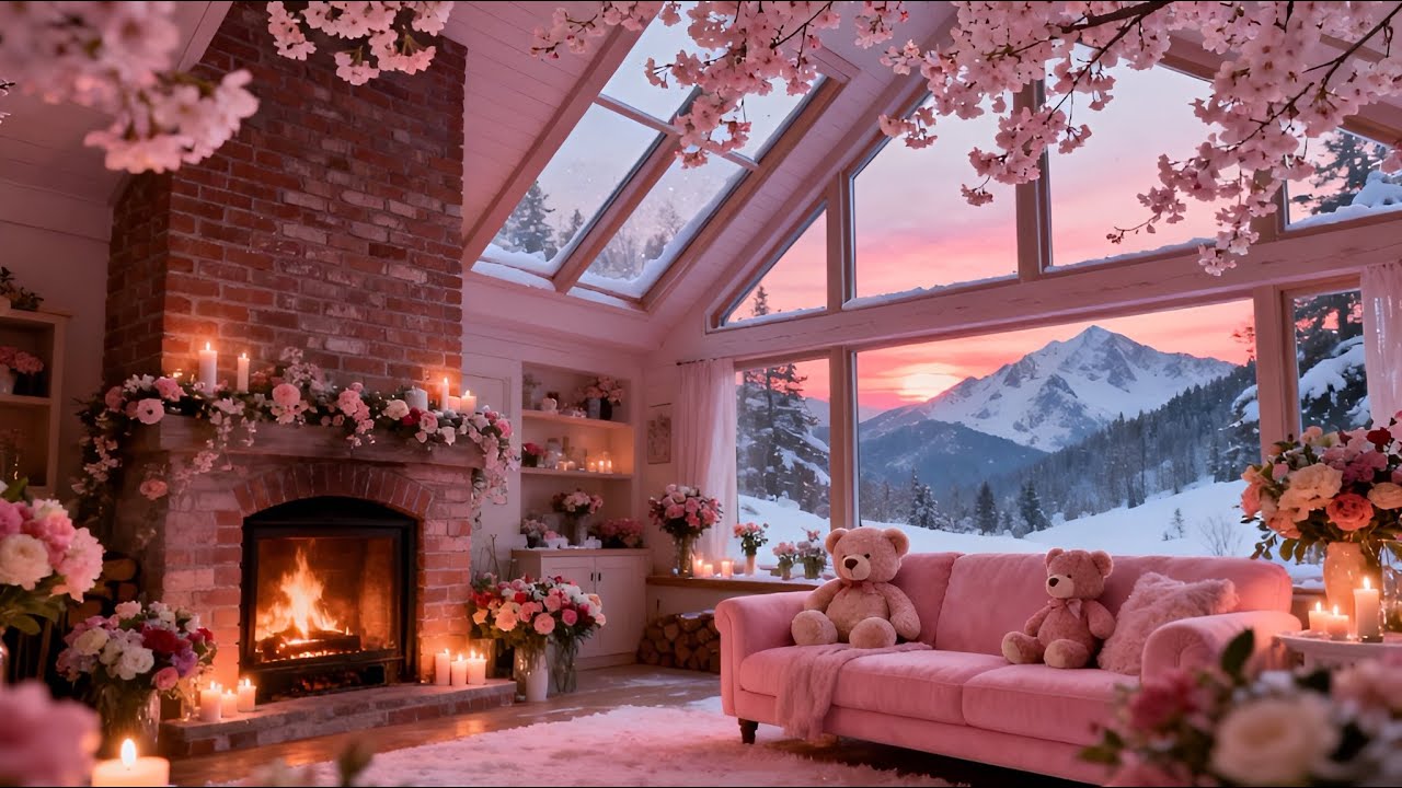 Cozy Valentine Fireplace Ambience 🔥 Smooth Jazz for Couples & Deep Romance