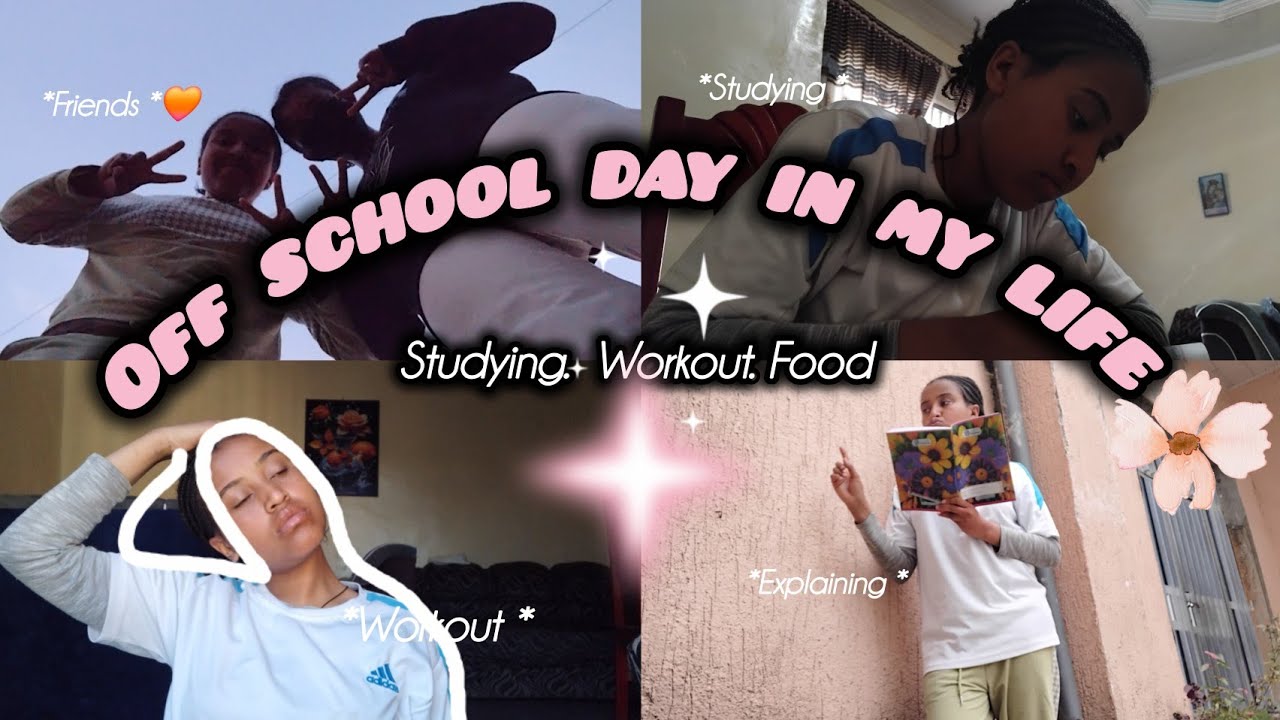 🎀Productive off school day in my life✨️  studying, workout, hanging out with friends🧡.....