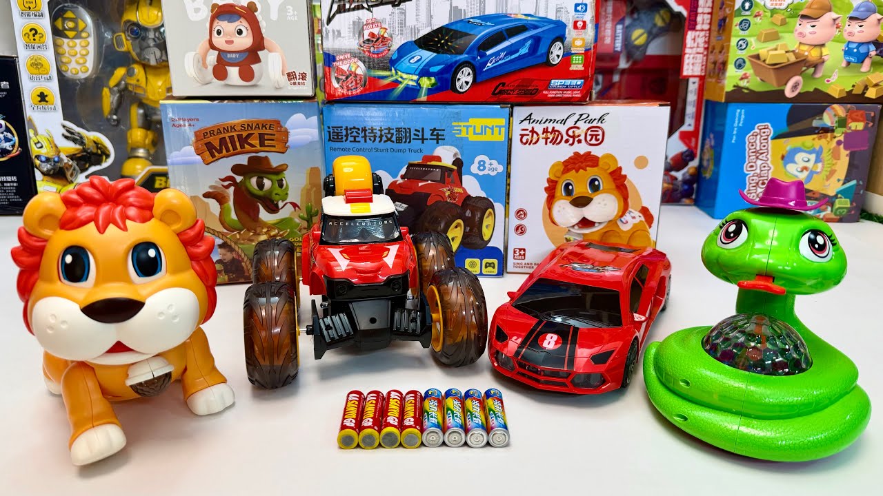 Unboxing Electric Lion, Remote Control Stunt Vehicle, Electric Snake, Electric Racing Car
