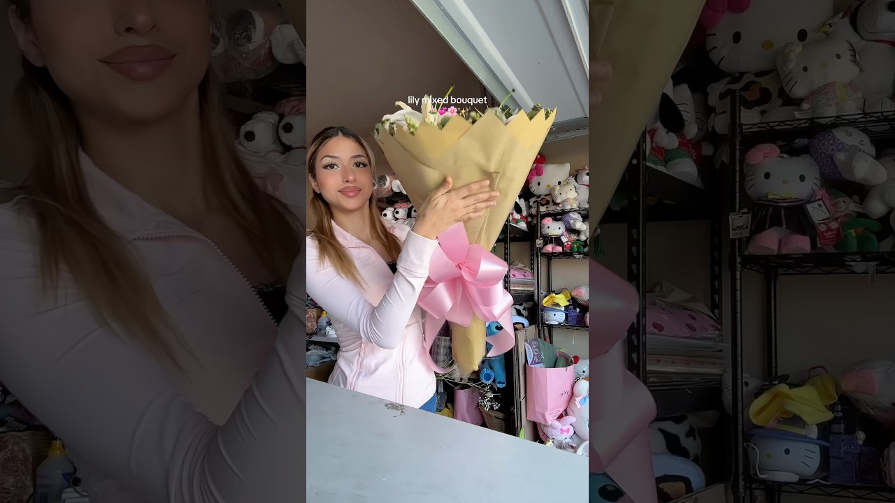 who else loves lilies🥺 #lilies #bouquet #forher #diy #tutorial #flowers #shortsviral #trending #fy