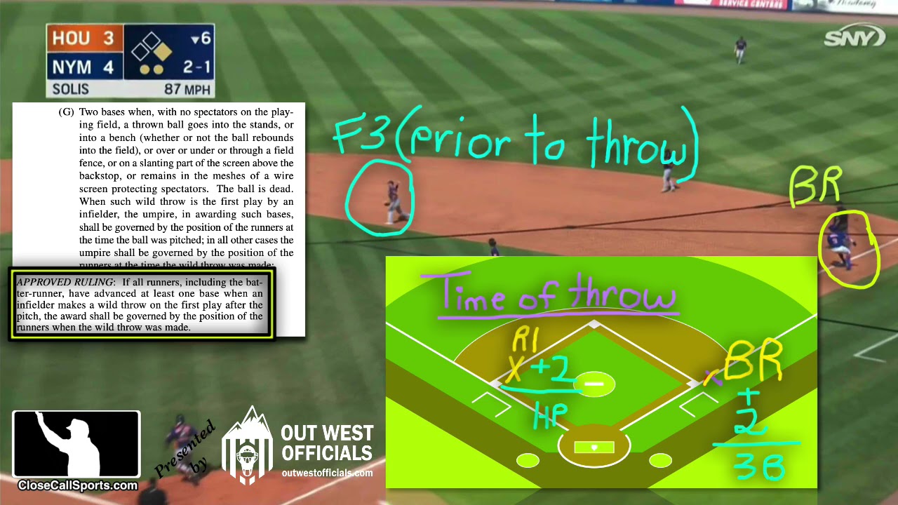 Teachable - Wild Throw During Astros-Mets Game Illustrates Umpires' Base Award Considerations