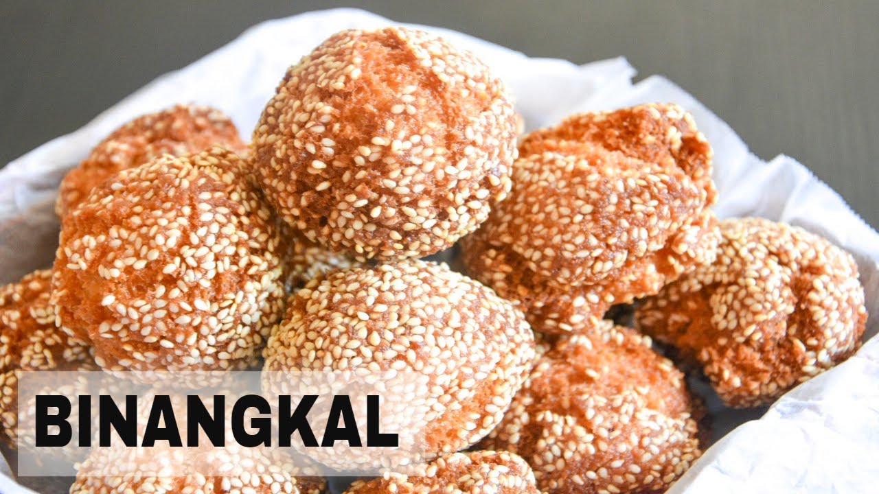 Рецепт бинангкала (жареные хлебные шарики с кунжутом)