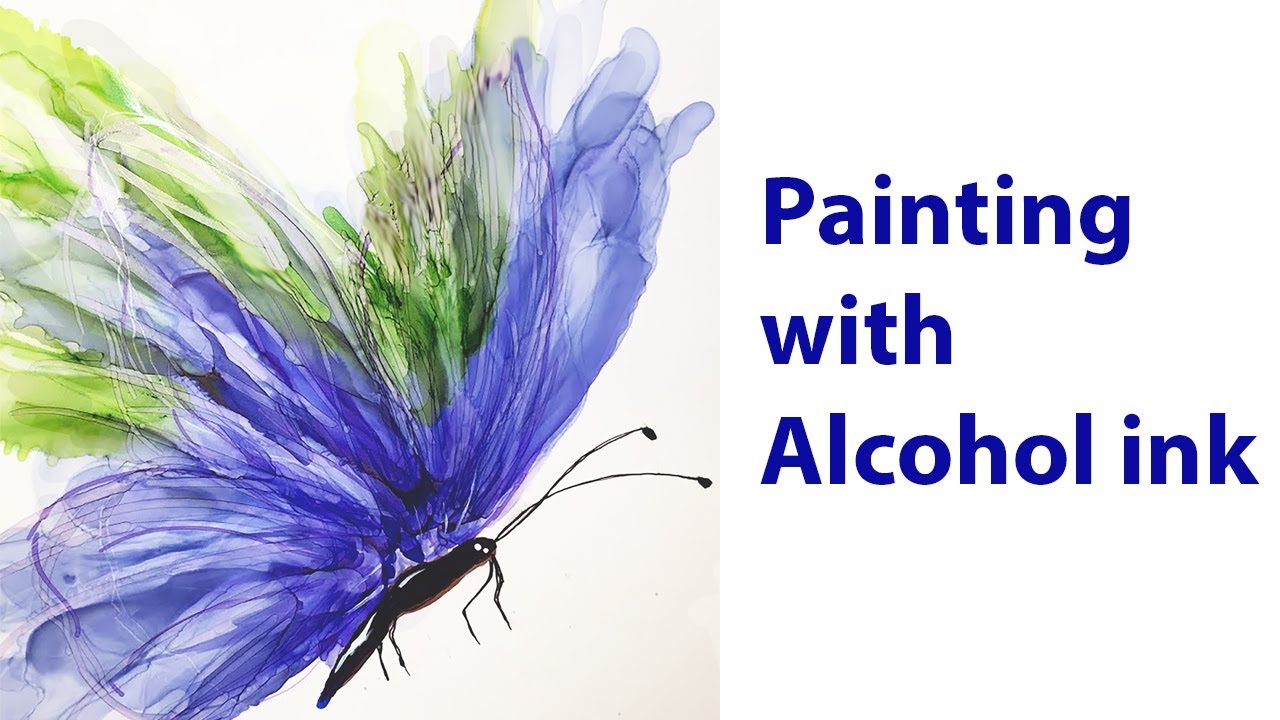 Butterfly painting with alcohol ink
