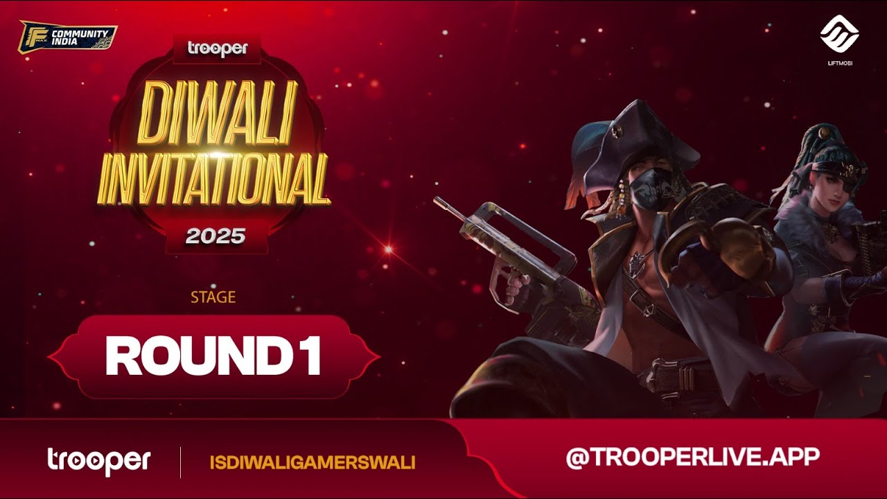 ROUND 1 - Free Fire Max Diwali Invitational | Powered By @trooperlive