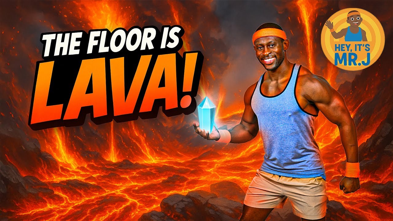 🌋 The Floor Is Lava! Escape Brain Break! Stop the Volcano Eruption with Mr. J 🌋