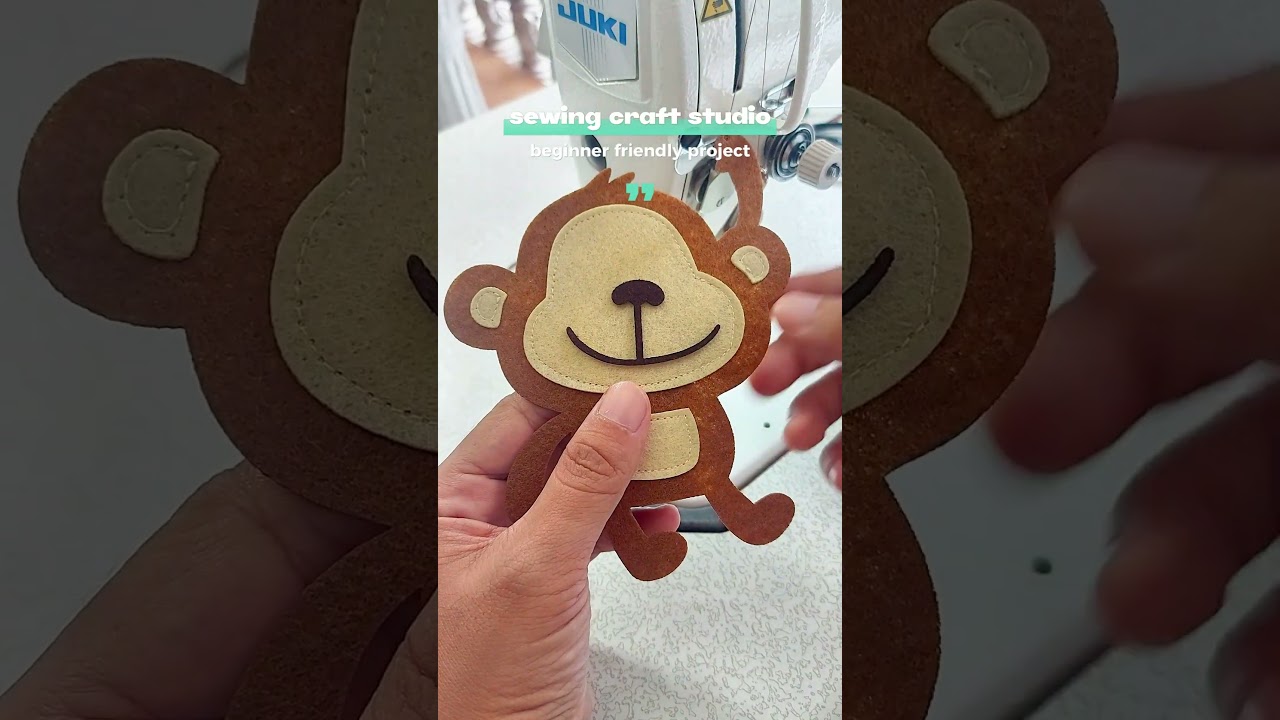 DIY sewing felt monkey for toddler playroom decor 