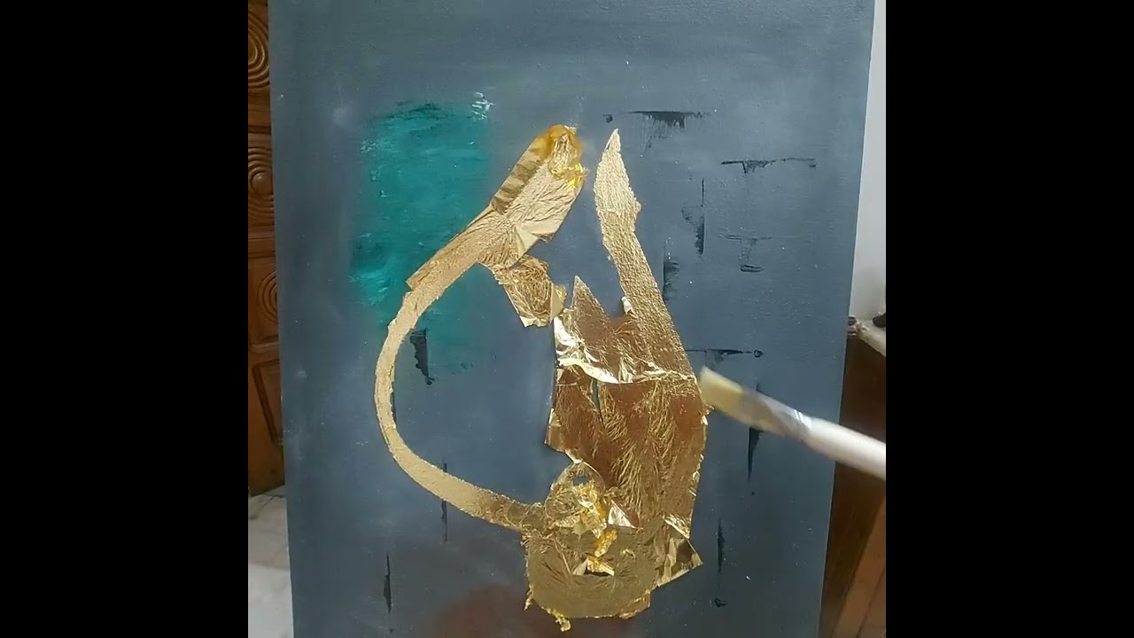 detailed video how to apply gold leaf on canvas