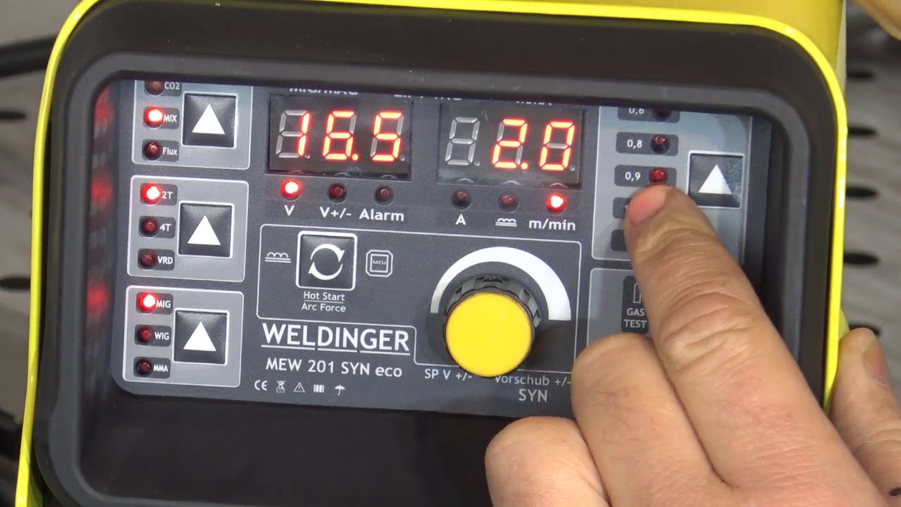 Immer die richtige Einstellung beim MAG Schwei&szlig;en mit dem MEW201SYN von Weldinger!