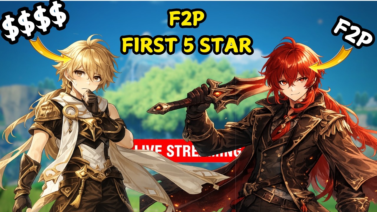 Playing 2 Genshin Accounts at the Same Time (F2P vs Paid Experiment Day 2) | 4K