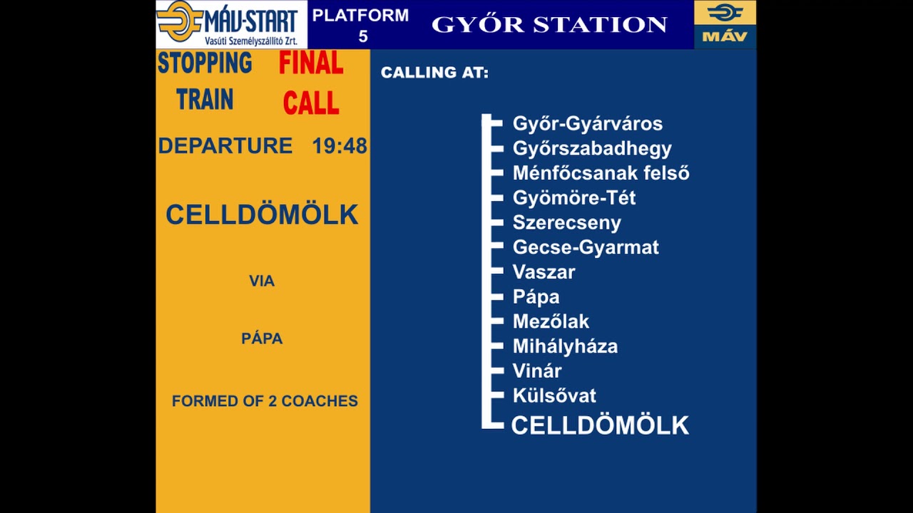 Szalóczy Pál MÁV utastájékoztatás, Győr 2018.04.05.