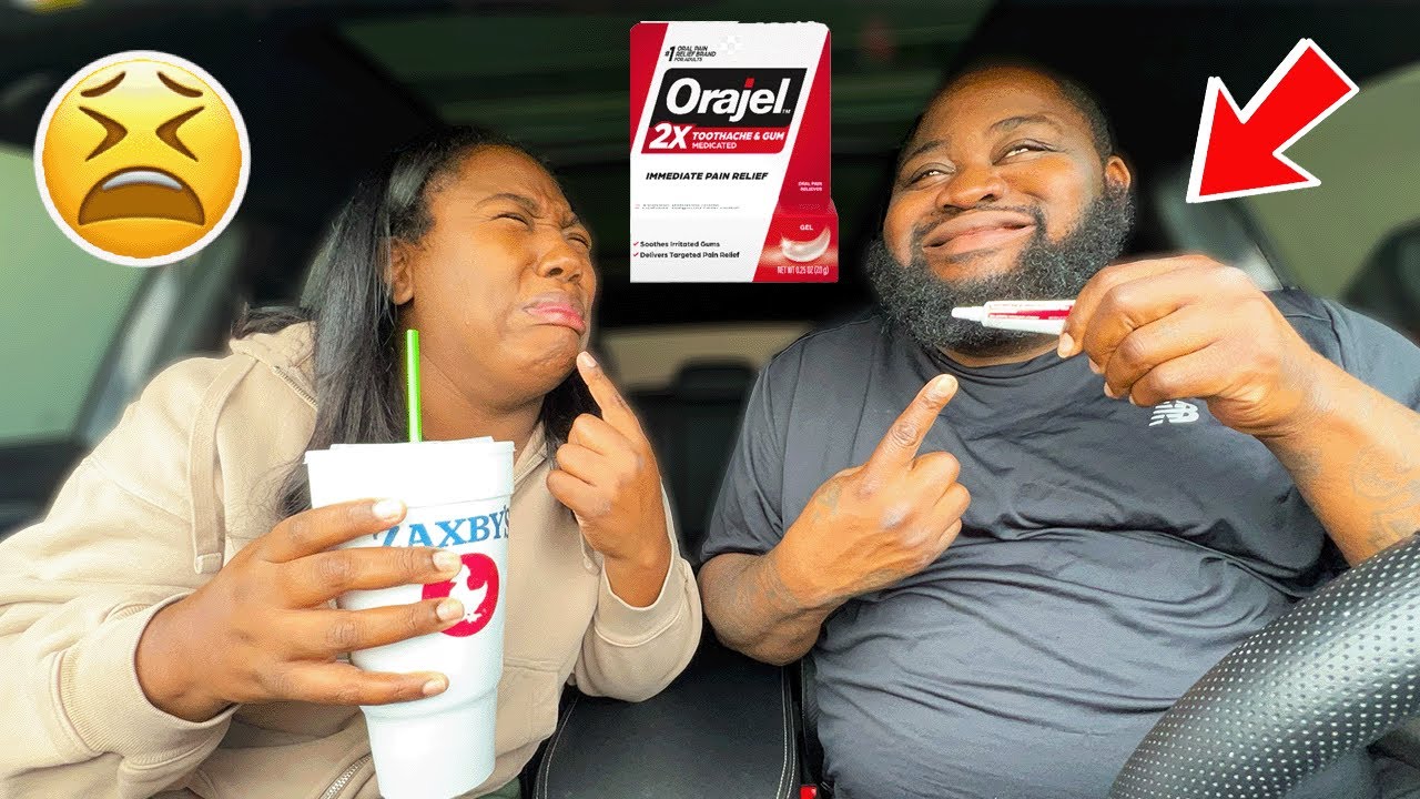 Putting Orajel numbing cream on My WIFE'S Straw! *Hilarious Reaction*