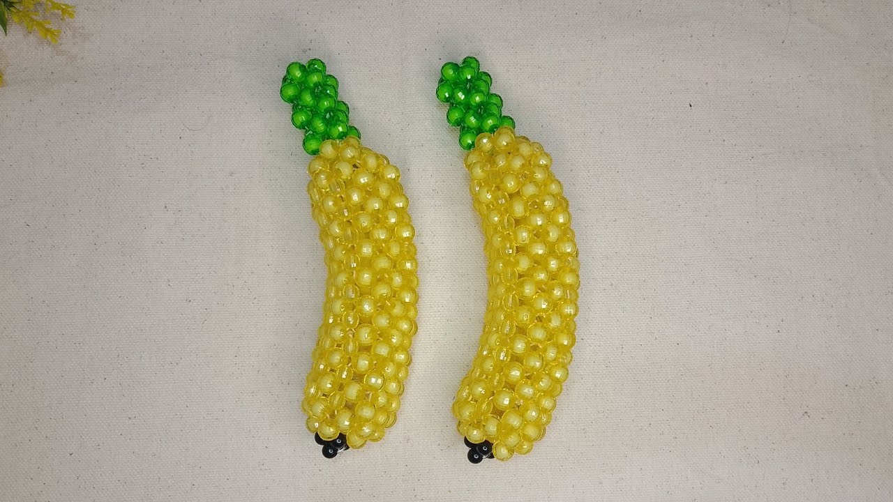 পুতি দিয়ে কলা/How to make beaded banana/ beads fruits/@crafter-mashhuda