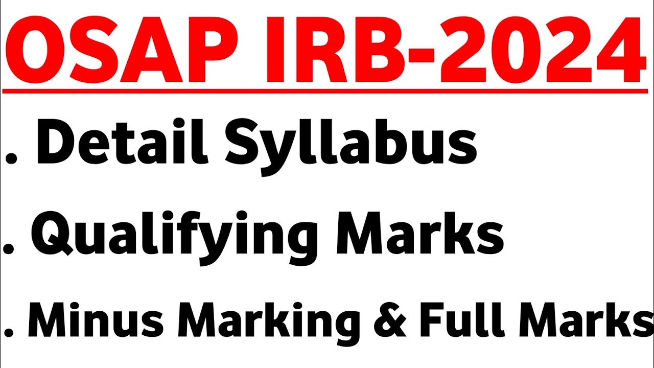 OSAP IRB Detail Syllabus || Master Brain IQ