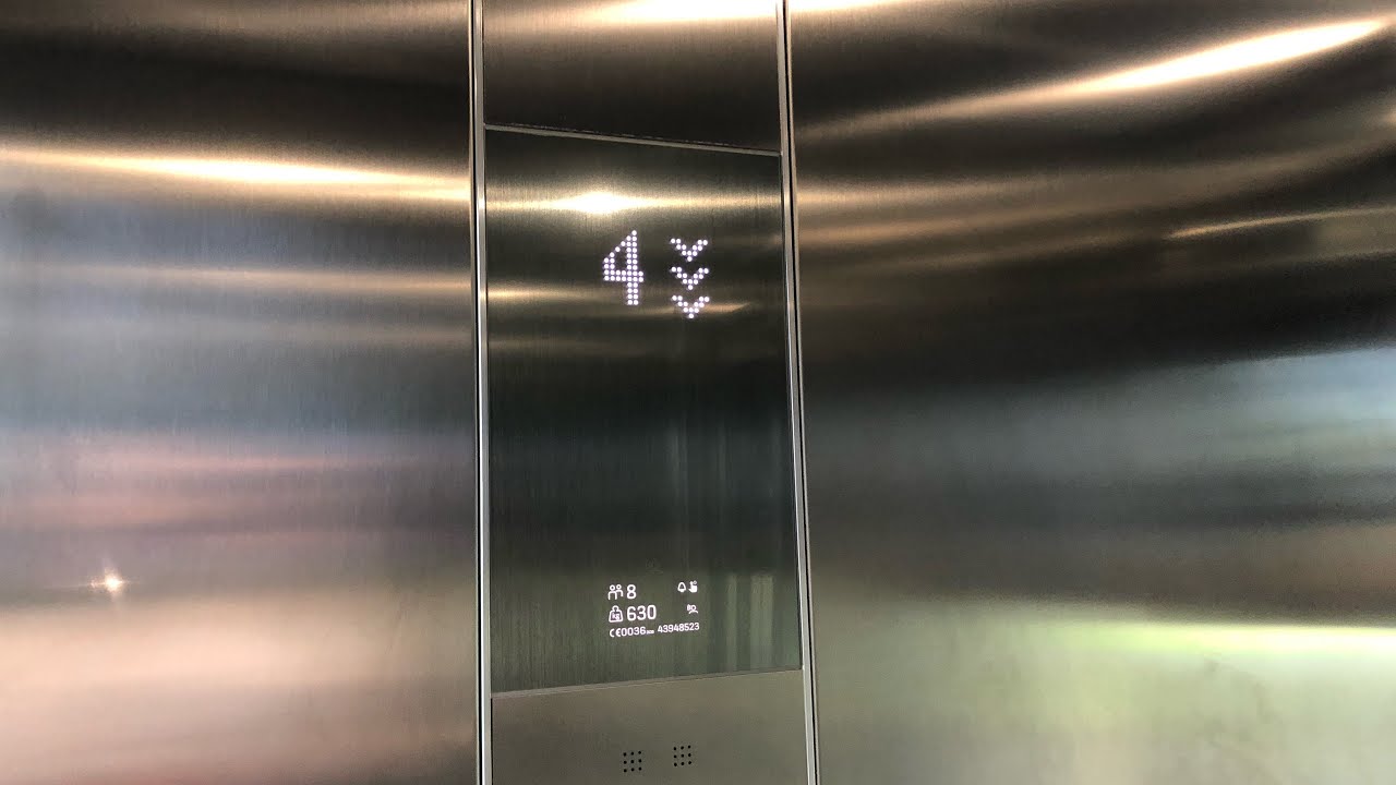 Brand new 2020 KONE DX Class Elevator at parking garage, Meersburg, Germany
