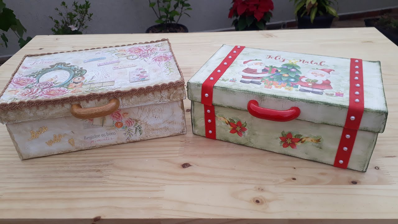 Maleta feita com caixa de sapato -DIY Natal