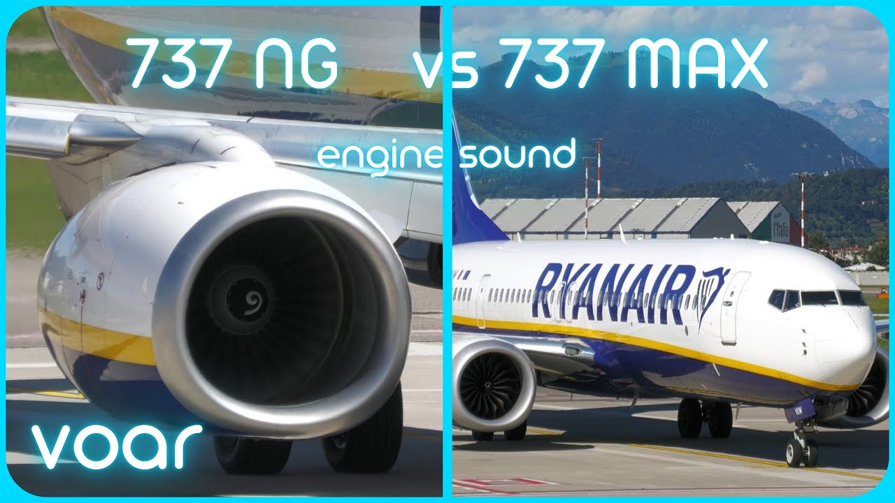 Boeing 737 NG vs. Boeing 737 MAX engine sound comparison - start up, taxiing & takeoff