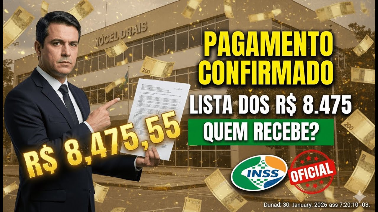 INSS CONFIRMA PAGAMENTO de R$ 8.475 para QUEM EST&Aacute; nessa LISTA
