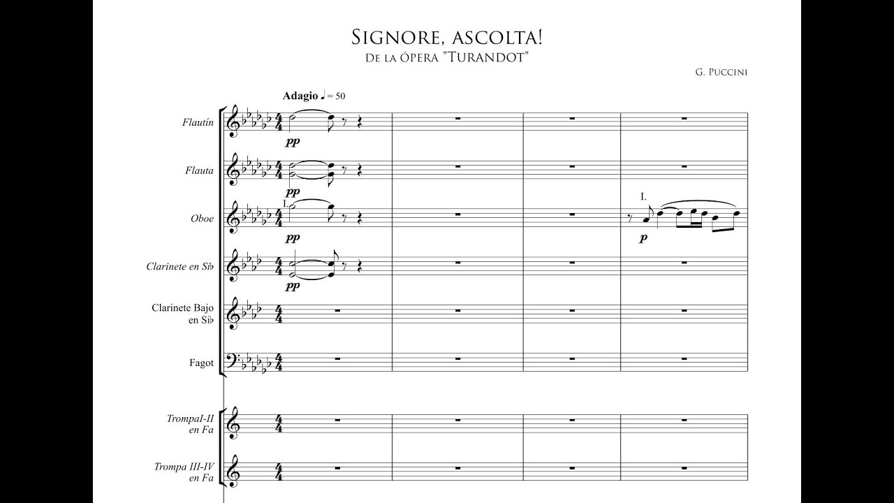 Signore, ascolta! - TURANDOT Orchestral accompaniment