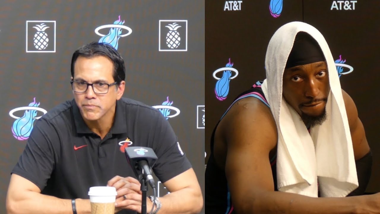 Bam Adebayo & Erik Spoelstra Talk Miami Heat win vs Rockets, Kel'el Ware, Herro vs Durant Trash Talk