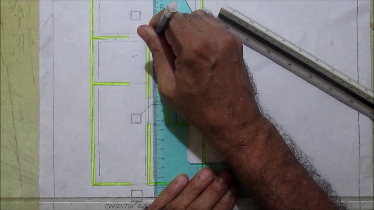 DIBUJO TÉCNICO - ARQUITECTÓNICO - CIMIENTOS EJES Y DESAGÜES
