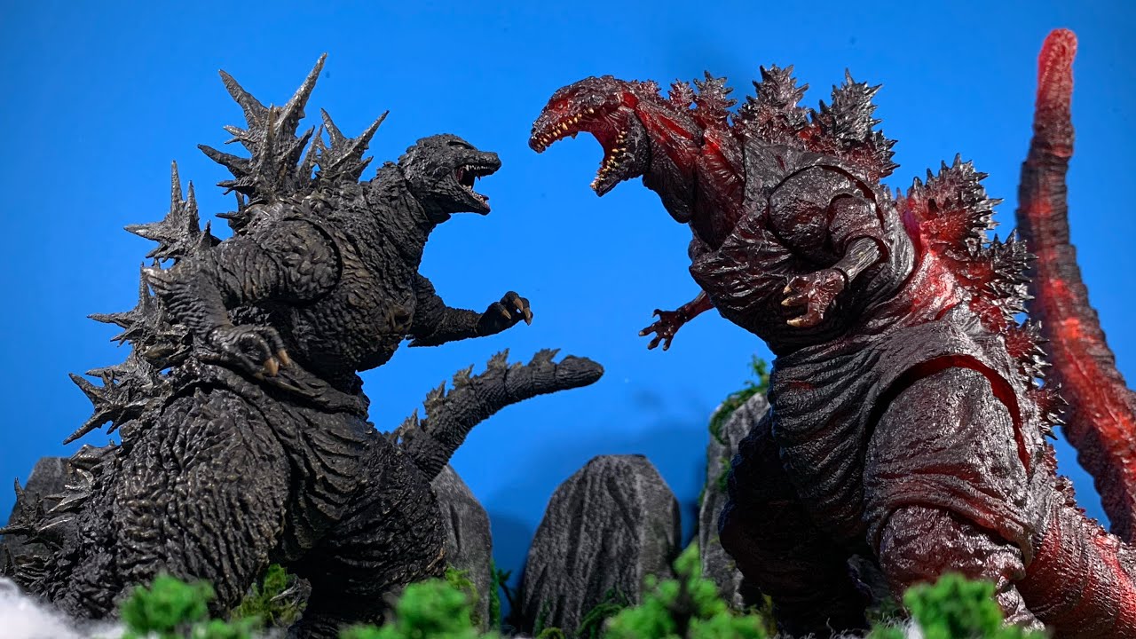GODZILLA MINUS ONE vs SHIN GODZILLA an epic battle stop motion