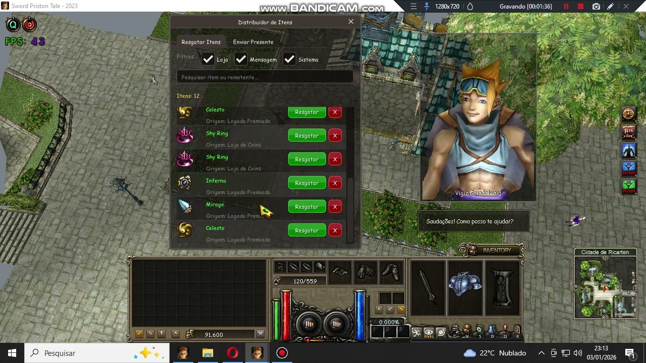 Distribuidor de itens para Priston Tale