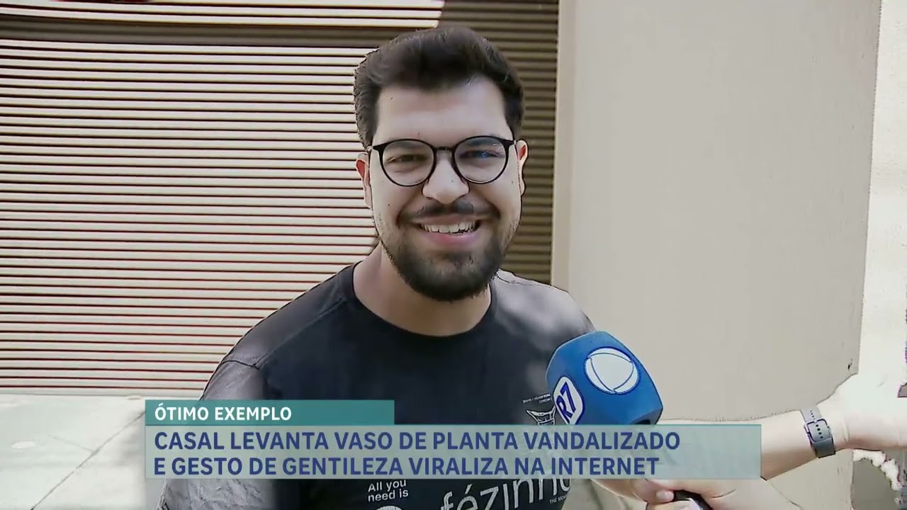 Casal repara vaso de planta vandalizado em BH e gesto viraliza na internet