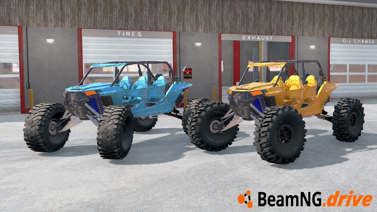 BeamNG.drive MP - PUTTING 48'S ON POLARIS RZR 1K TURBO! (WHEELIE MACHINE!)