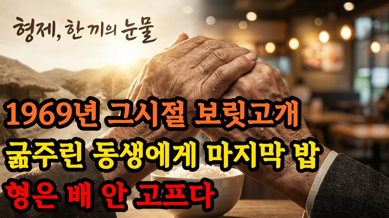 1969년 보릿고개, 형이 준 밥 한 공기… 55년 뒤 동생의 보답 ㅣ노후사연ㅣ가족갈등ㅣ사연라디오ㅣ감동사연 ㅣ오디오북