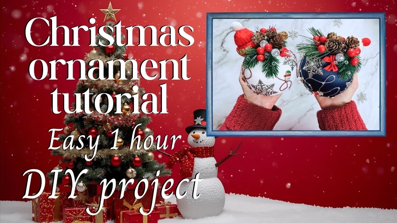 1 Hour DIY Christmas Push Pin Satin Ornament Tutorial #handmadeornaments 